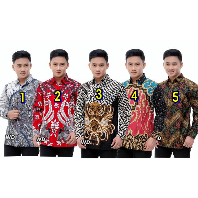 Kemeja batik lengan panjang size m l xl xxl xxxl