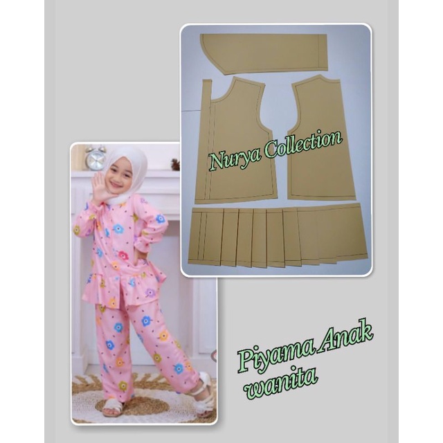 pola piyama anak cewek
