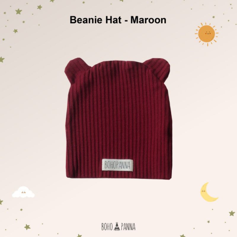 CILLABABY - BOHOPANNA | BOHOBABY BEANIE HAT (Topi Anak Bayi)-Maroon