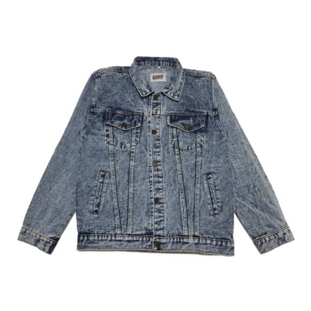 DENIM JACKET - SANDWASH BLUE BLACK