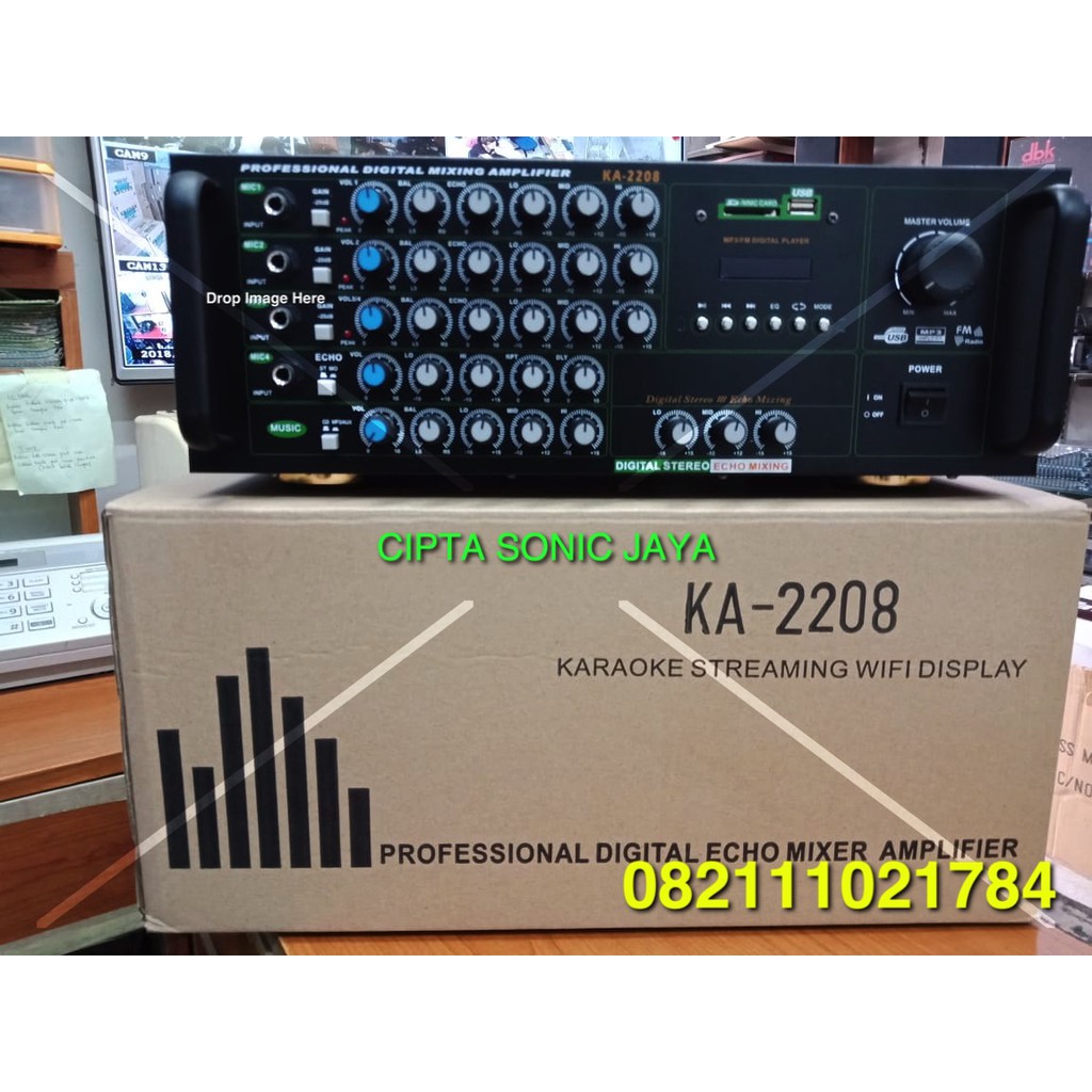 Amplifier Mixer Bluetooth USB KA 2208 Profesional Ampli Karaoke KA2208