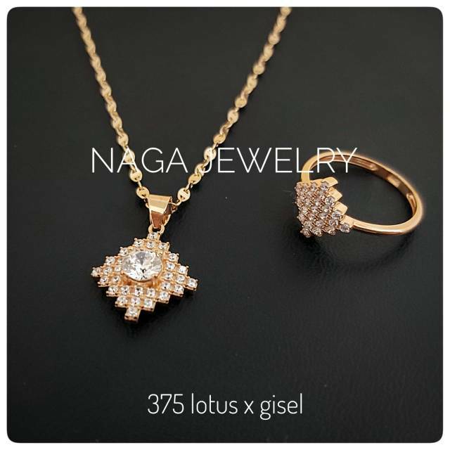 CINCIN LIONTIN LOTUS X GISELA EMAS SETENGAH TUA KADAR 375 SIZE 11-13