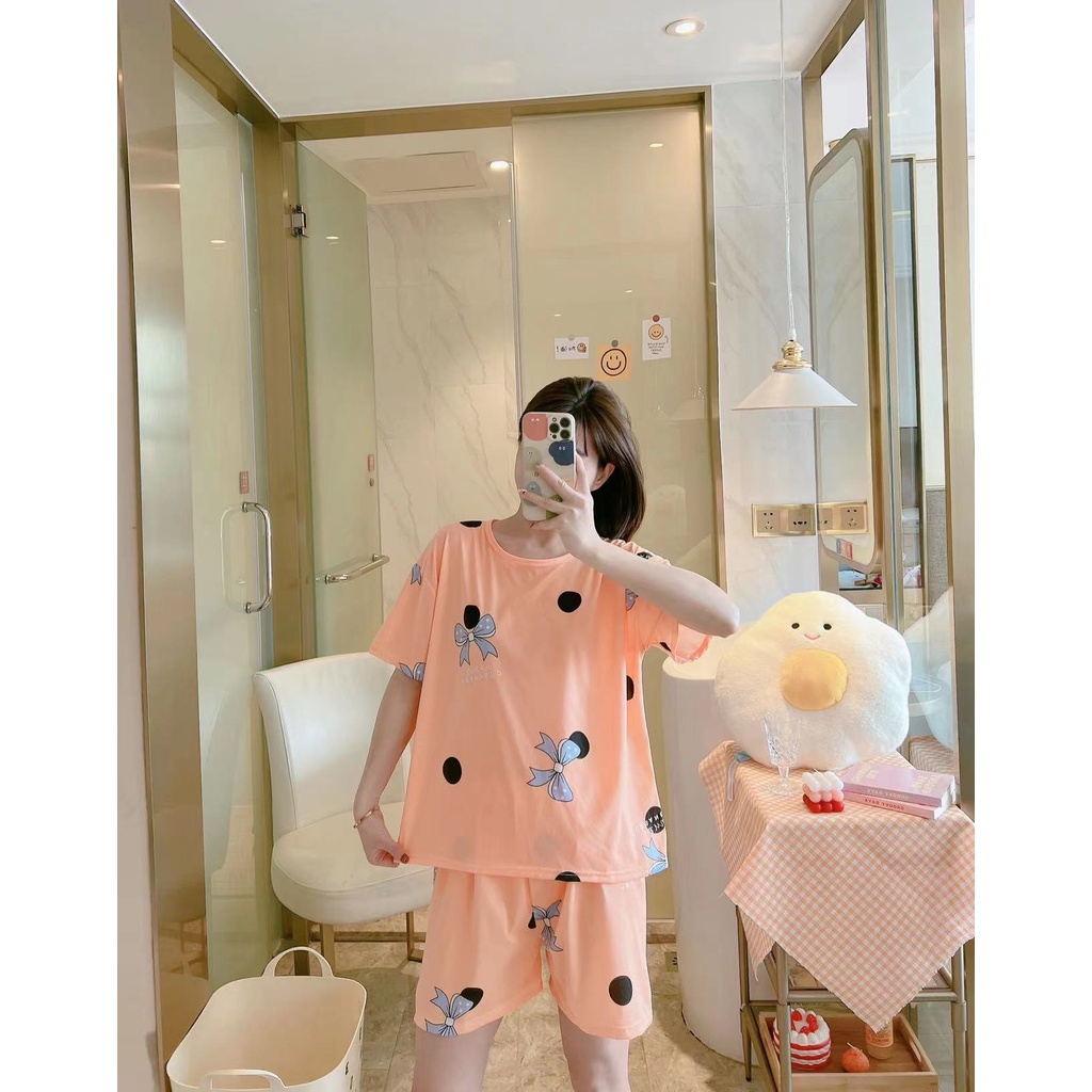 PIYAMA BAJU TIDUR WANITA CP PP IMPORT SANTAI BAHAN KAOS SPANDEKS-HC 40