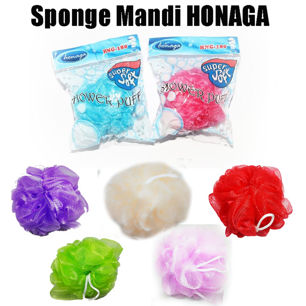 HONAGA Sponge Mandi Shower Puff Bulat