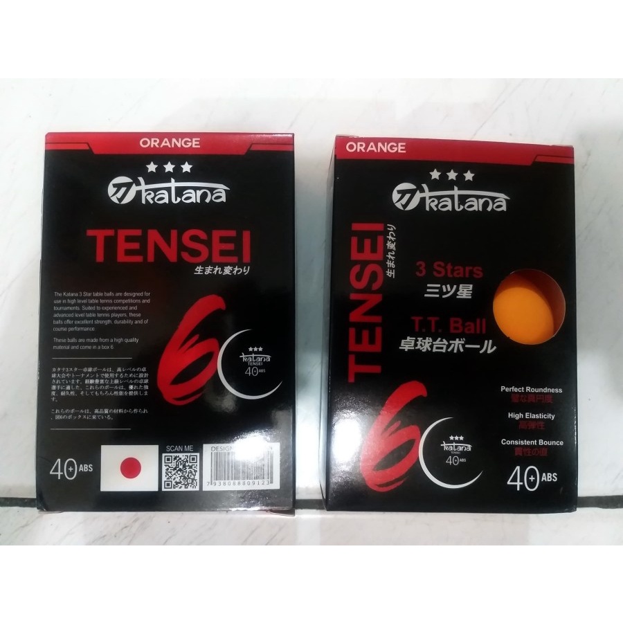 TERLARIS!!! Bola Pingpong Tenis Meja KATANA 40+ ABS 3Star Isi 6Pcs