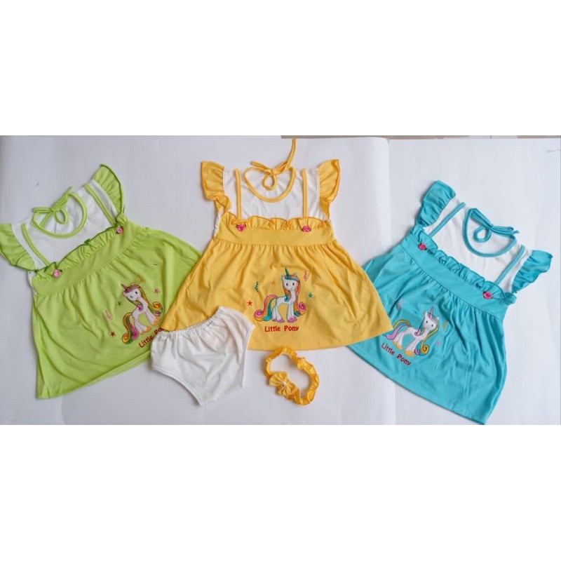 Rok/Dress/Terusan Bayi (1 set dgn celana dalam)