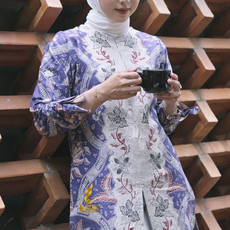 TUNIK BATIK MOTIF TADAKARA BATIK WANITA PRABUSENO TUNIK BATIK PRABUSENO BLOUSE BATIK PRABUSENO ORIGI