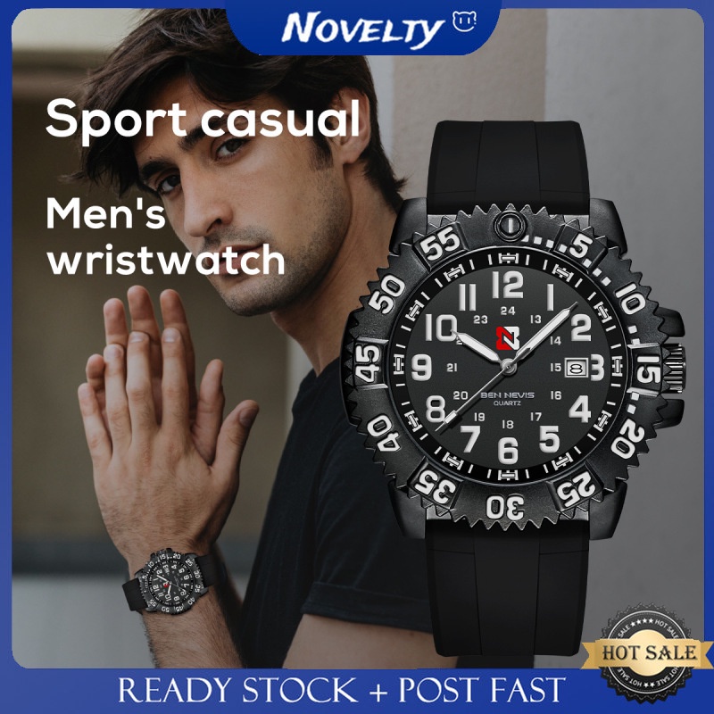 ㍿✜READY STOCK Jam Tangan Pria Ben Nevis Quartz Luminous Waterproof Watch