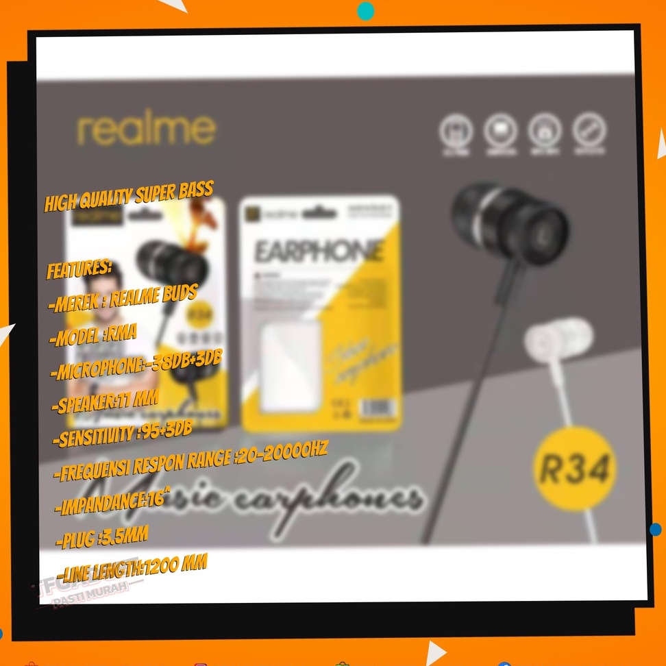 EARPHONE HEADSET HANDSFREE R24 R34 R31 R97 R42 D21 - TERMURAH PALING MURAH