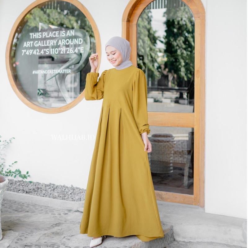 Jovinna dress / dress crinkle airflow premium (FREE BELT)