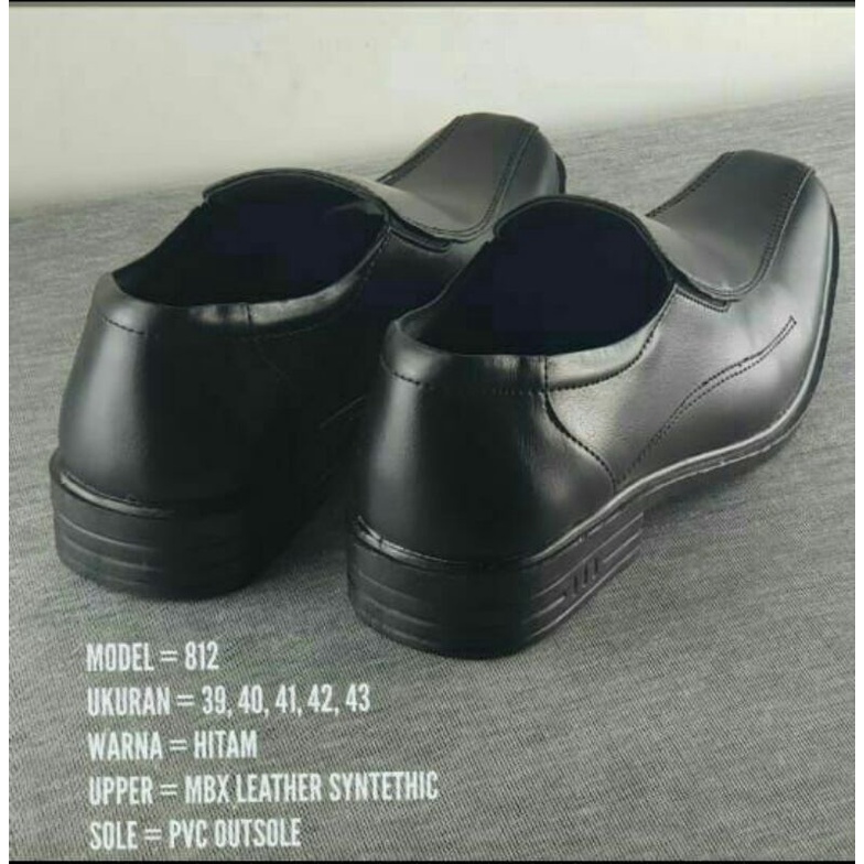 Sepatu Pantofel Pria Pantofel Hitam Sepatu Pantofel kerja bahan kulit sentetis