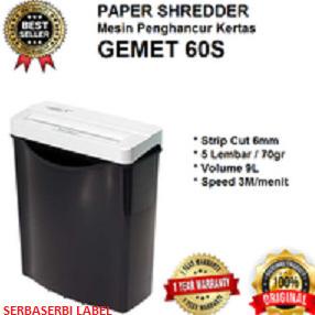 

GEMET 60S Mesin Penghancur Kertas | Paper Shredder GEMET 60 S
