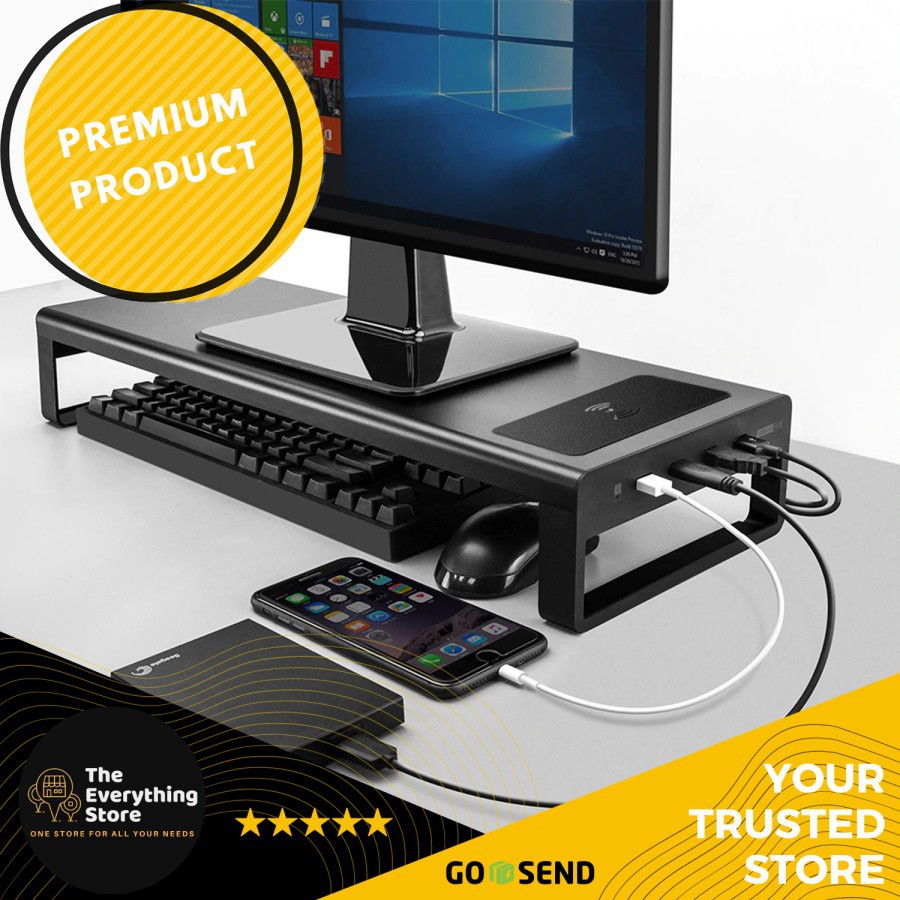 Stand table monitor with wireless charger PREMIUM