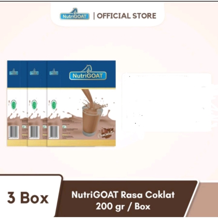 

Susu Kambing Etawa Asli Nutrigoat @ 200 gram 3 Box Coklat