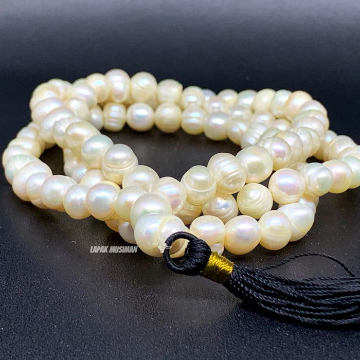 [Bayar di Tempat] Tasbih Mutiara Asli Natural 99 Butir