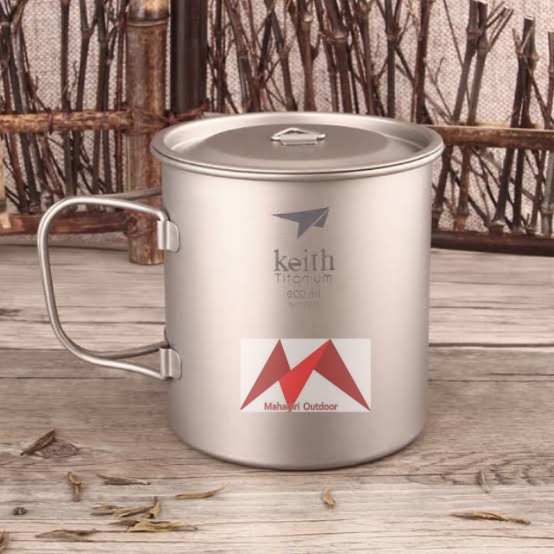 Keith titanium Ti3207 600ml mug with folding gelas cangkir ultralight