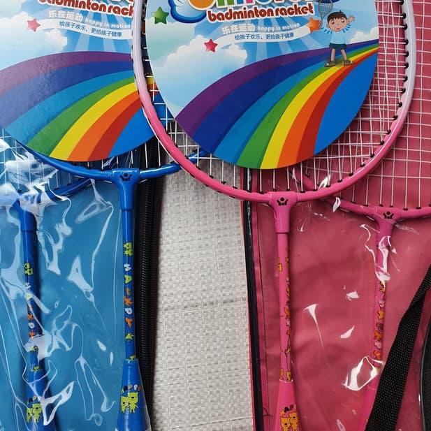 RAKET BADMINTON ANAK / RAKET BULUTANGKIS ANAK ISI 2 PENDEK WARNA