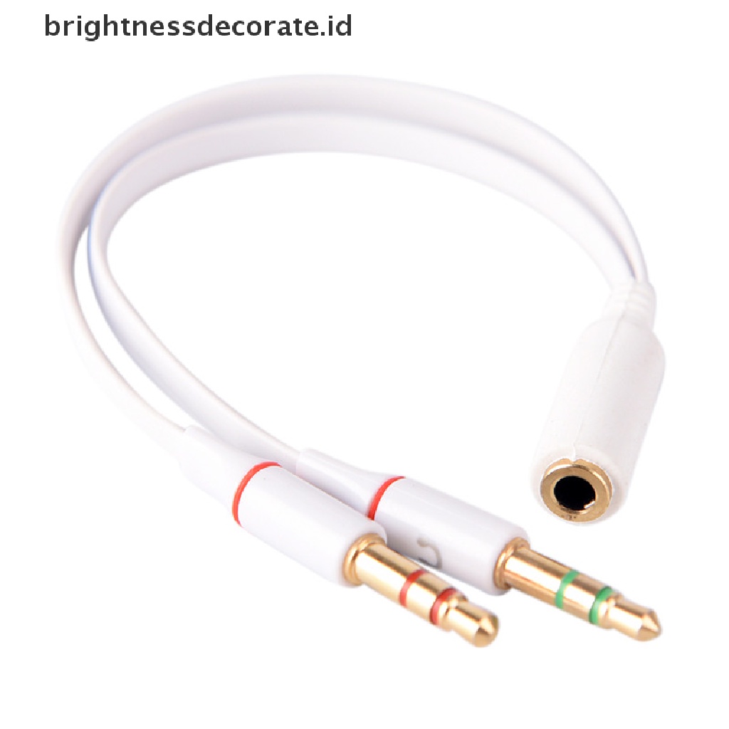 [birth] 3.5mm Female To 2 Male Y Splitter Aux Audio Cable PC Headphone Earphone Mic Jack [ID]