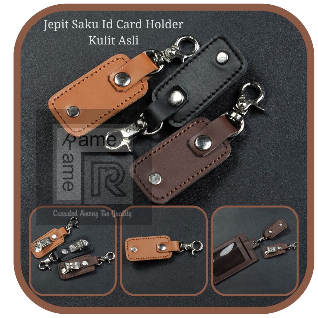 

Jepit Saku Kulit Id Card Holder Name Tag