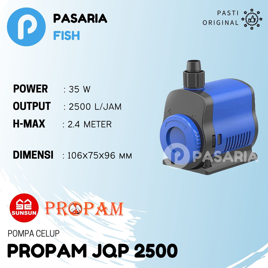 SUNSUN PROPAM JQP2500/JQP 2500 Liter/Jam Pompa Celup Kolam/Aquarium/Hidroponik 35 Watt