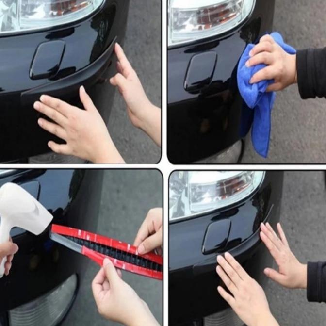 Bumper Guard Karet Pelindung Sudut Mobil Agya Ayla Motif Karbon 021