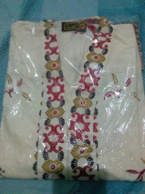 Blus Waka Cibulan Anggrek Putih Baju Batik Atasan Wanita