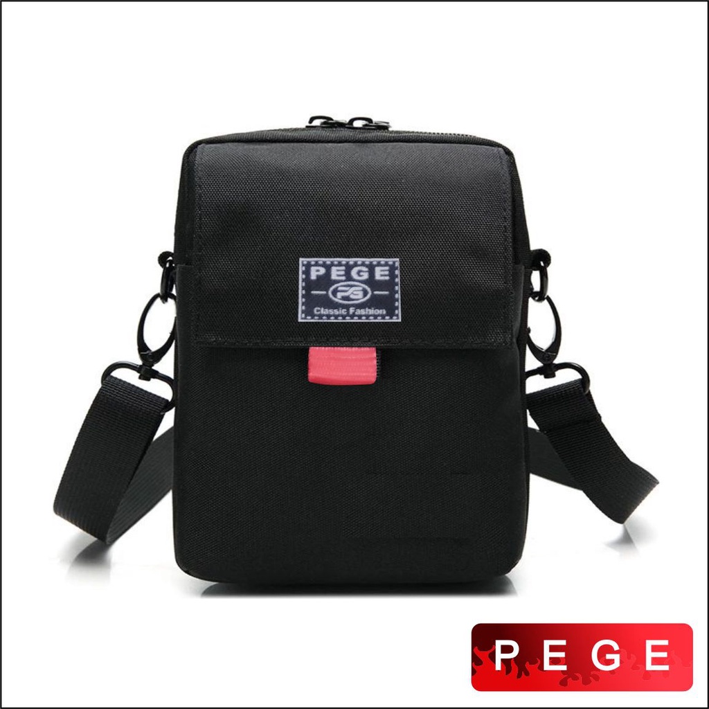 Tas Selempang Slingbag Bahu Pria Slempang Polos Hitam Cocok Untuk Sehari Hari - PG 8883