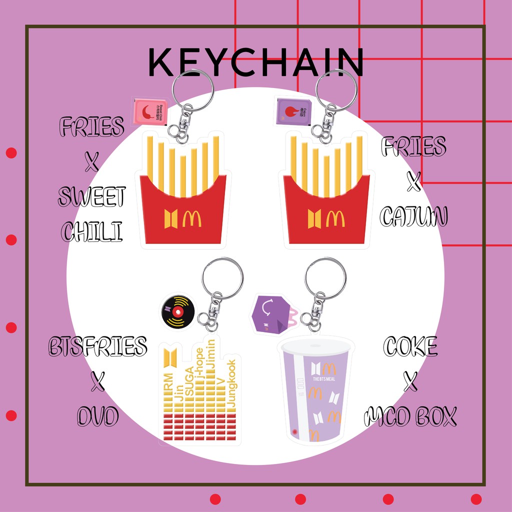 Gantungan Kunci Akrilik Mcd x Bangtan I Kpop Keychain Merchandise Acrylic Murah