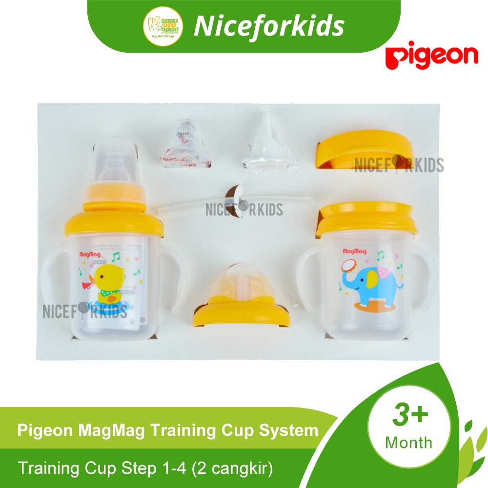 Pigeon Mag Mag Training Cup Isi 2 All In One Set Gelas Cangkir Botol Minum Bayi