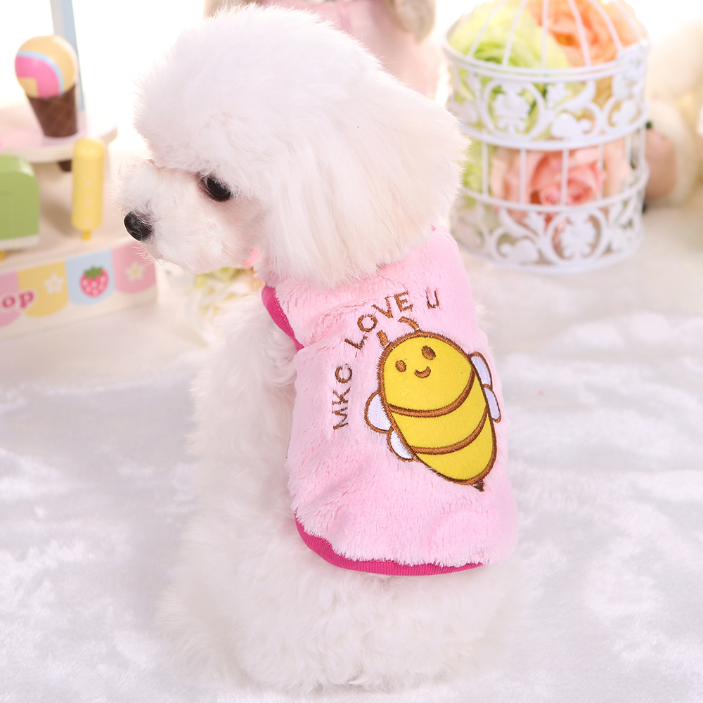 ★〓PetBest〓★Teddy Cartoon Pet Clothes Dog Puppy Clothes Plus Fleece Sweater Dog Clothes Shirt Cat Pullover