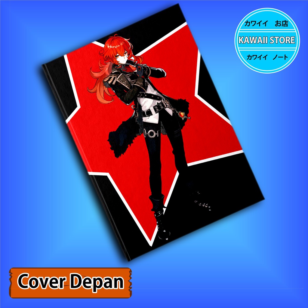 

Notebook / Pocket book Hard Cover Anime Game Genshin Impact DILUC uk A5 & A6 / Notes Book