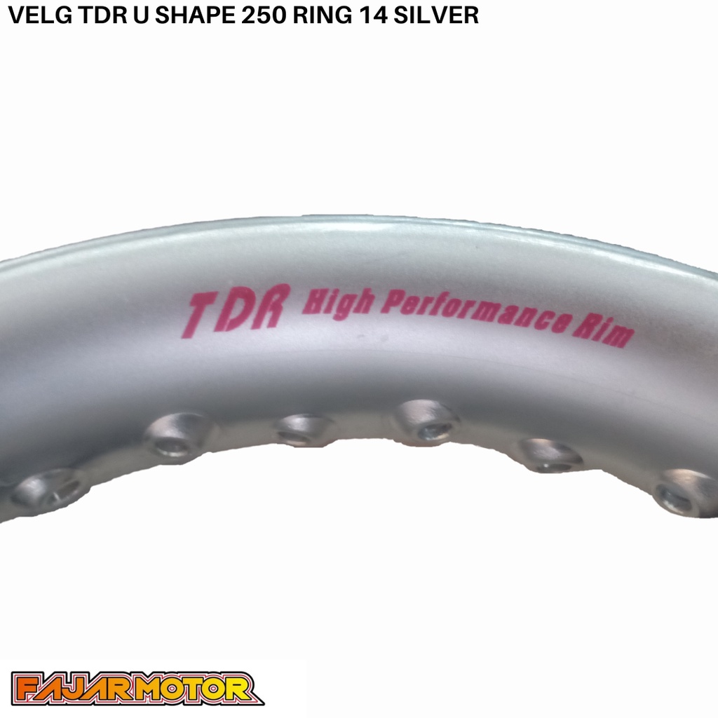 PROMO VELG TDR U SHAPE 250 RING 14 BLACK SILVER