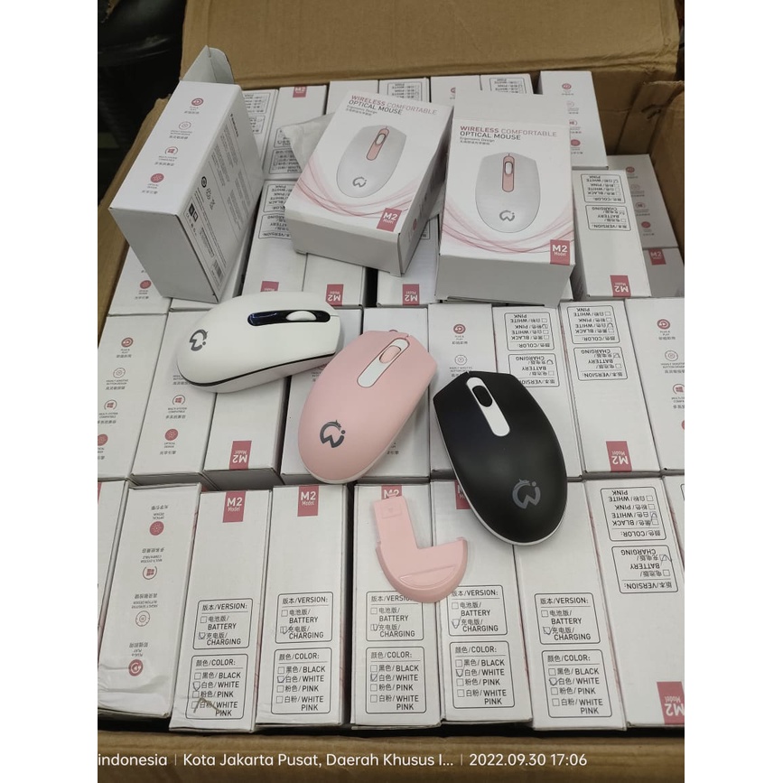 promo mouse usb wireles murah model m2 silent mouse