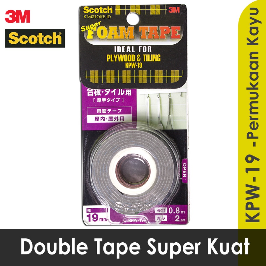 

Double Tape 3M Scotch Super Strong Plywood Permukaan Kayu KPW 19