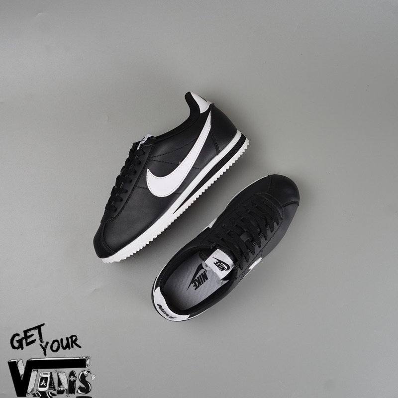 NIKE CORTEZ CLASSIC LEATHER BLACK WHITE ORIGINAL