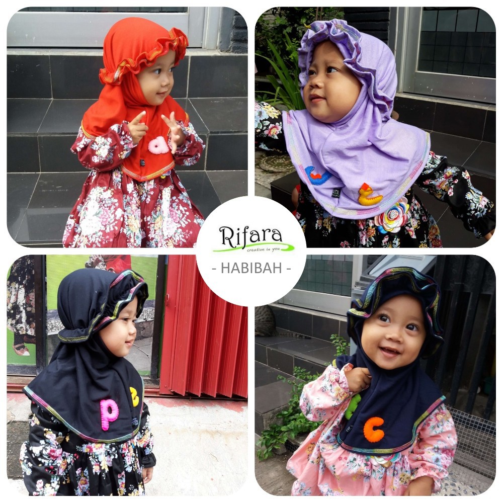 Jilbab Anak RIFARA HABIBAH ( Size XS, S dan M ) , Jilbab Baby