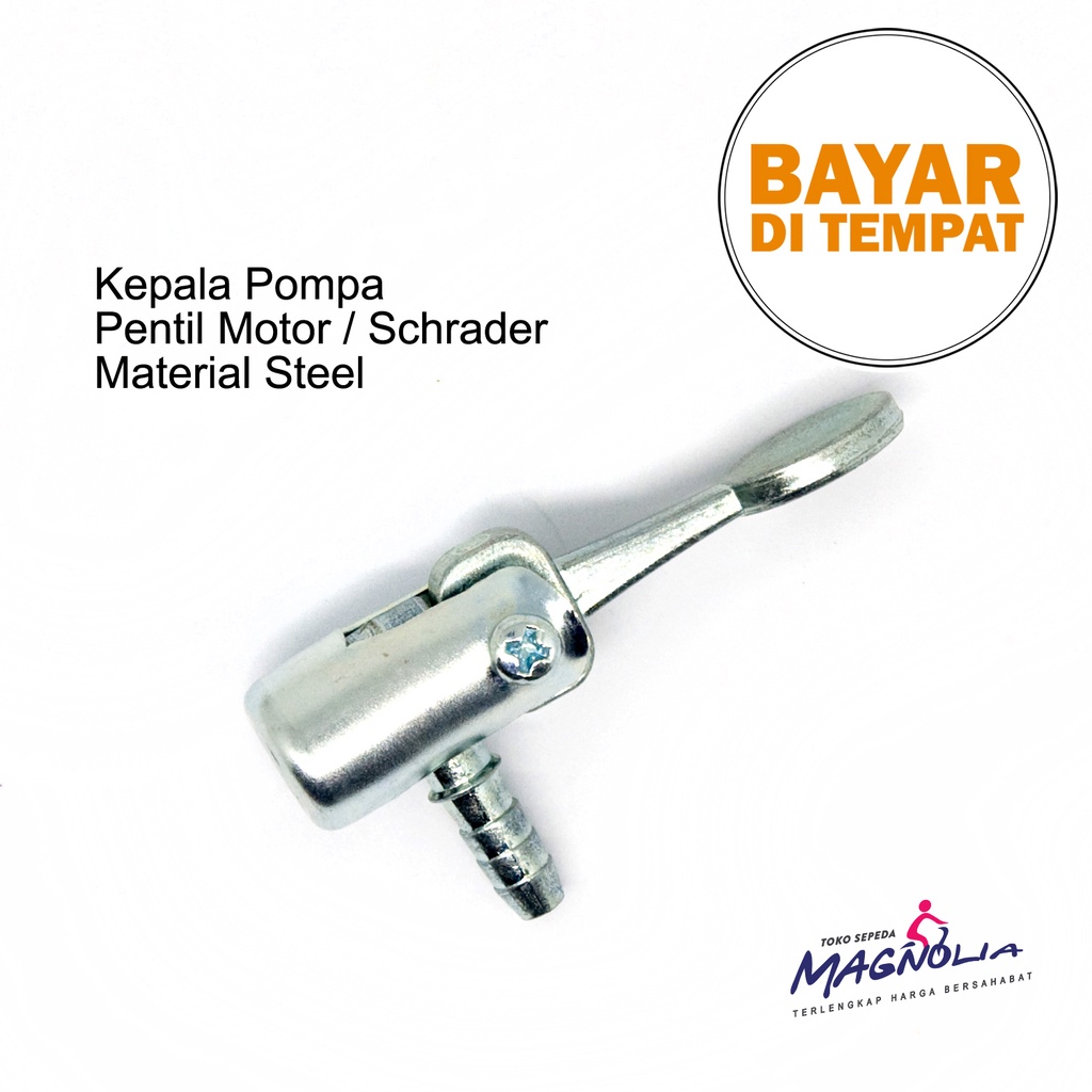 Kepala Pompa Nepel Cop Pompa Ban Sepeda Pentil Motor Schrader Material Besi Komponen Pompa