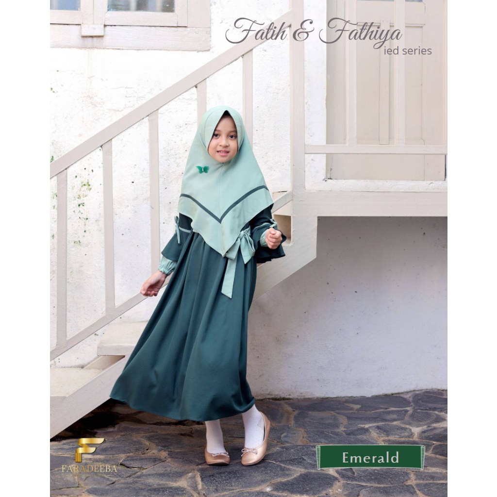 Gamis Kids Fathiya Set Khimar By Faradeeba.id