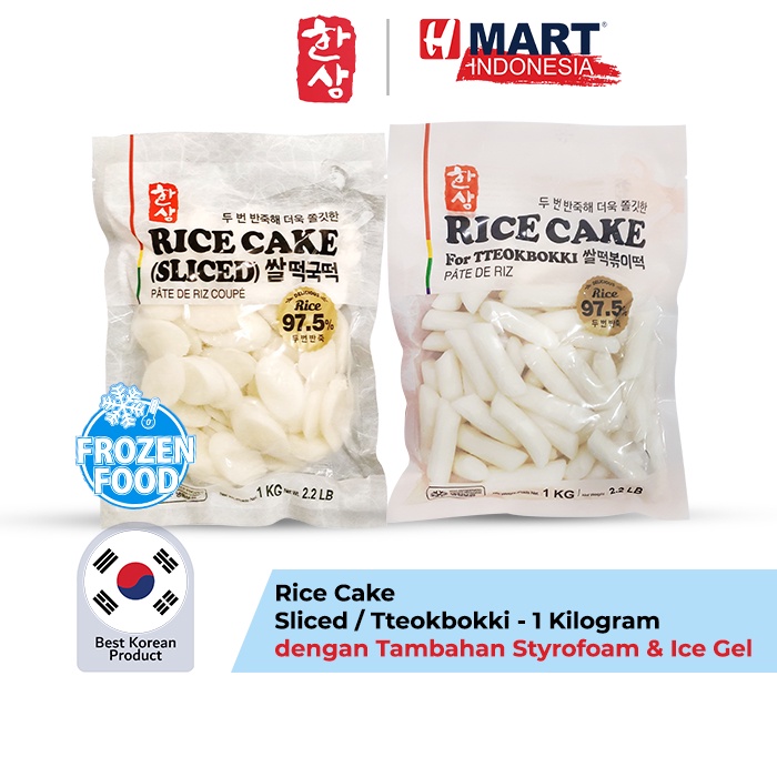 

Rice Cake Slice / Tteokbokki 1kg dengan Styrofoam dan Ice Gel