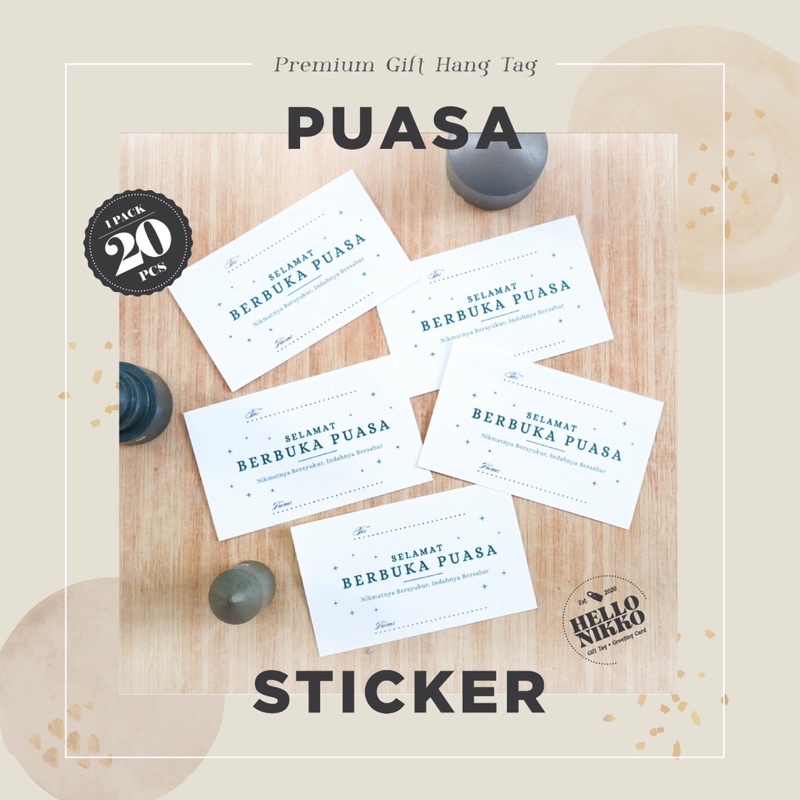 

Puasa Sticker - Hang tag kartu ucapan kado sticker hampers parcel box dus ultah natal christmas cny ramadan lebaran
