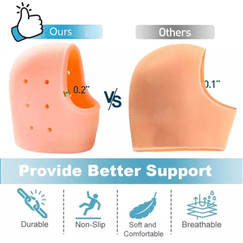 [BAYAR DI TEMPAT] 1 Pasang Silikon Insole Pad Untuk Pelindung Tumit TERBAIK - ANTI SAKIT &amp; Kaki Pecah