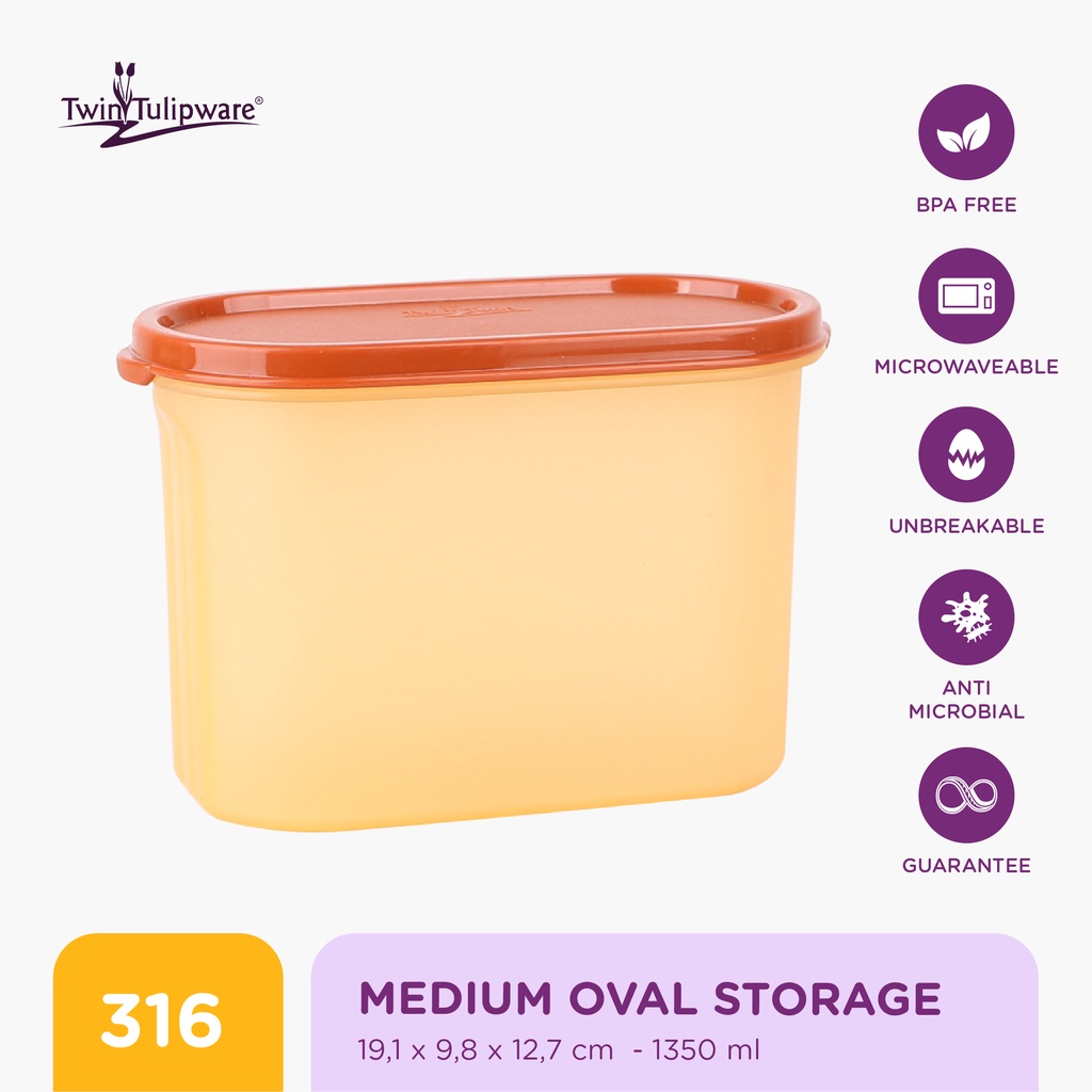 Twin Tulipware Medium Oval Storage