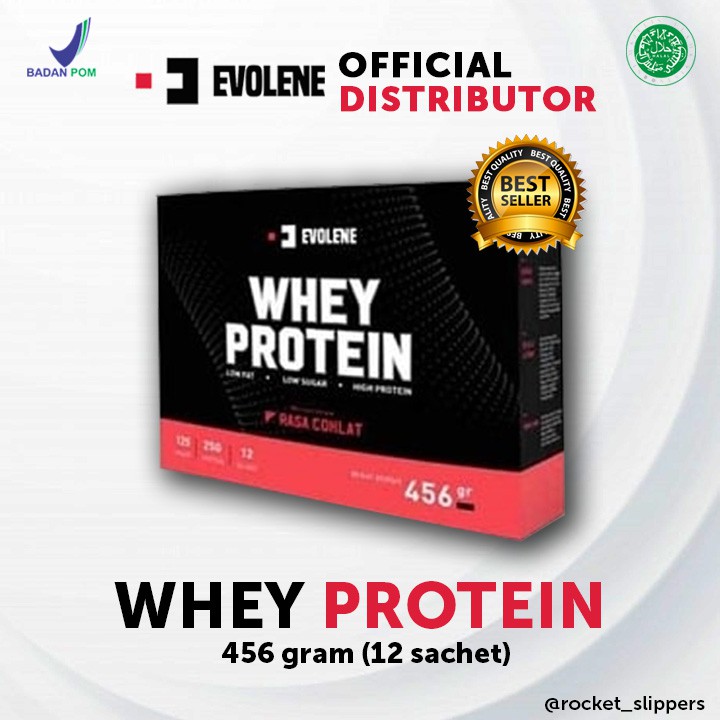 Evolene Whey Protein 456 Gram Gr 456gr BPOM 12 Sachet Sachets