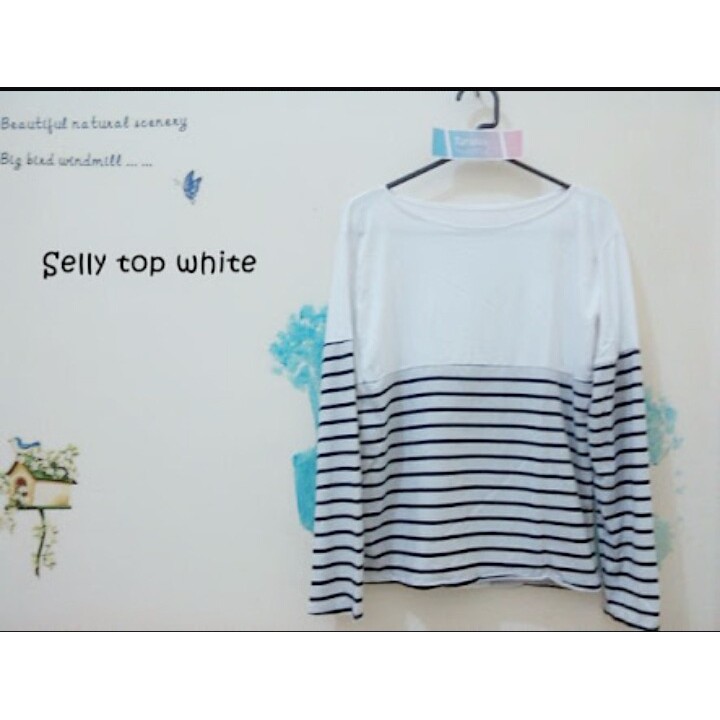 COLLECTION kaos selly top white TERMURAH
