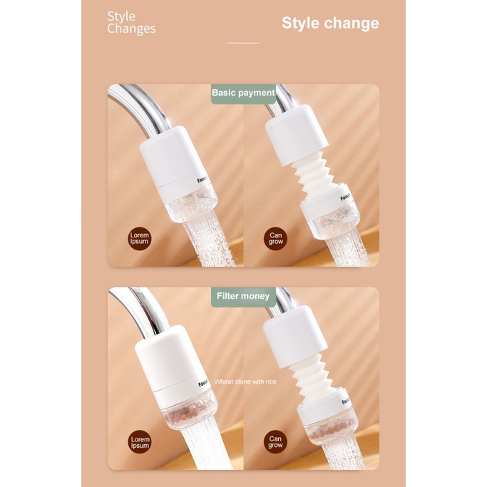 Splash-proof head of faucet lengthened extension bubbler kitchen tap water shower water-saving rotatable filter nozzle nozzle OW