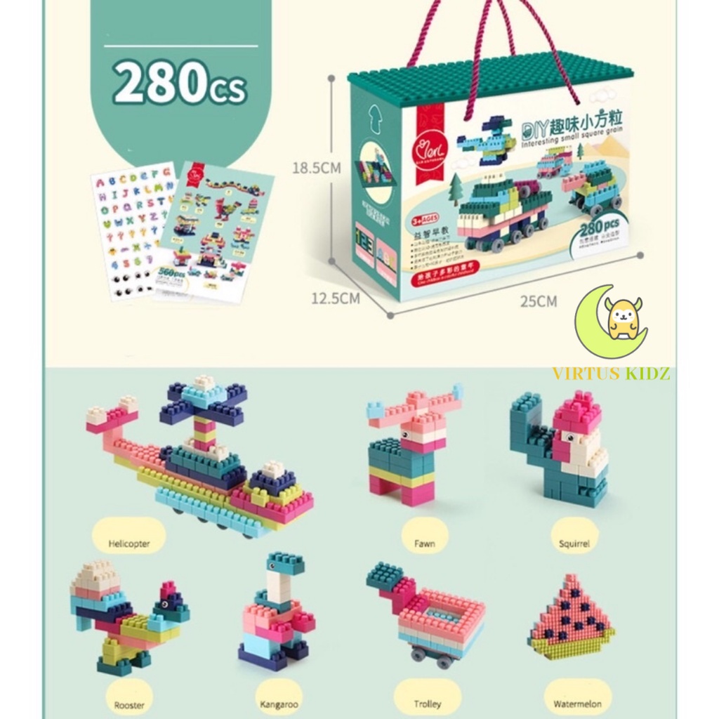 Mainan Anak Susun Balok Brick Lego / DIY Small Square Grain / Mainan Edukasi Anak