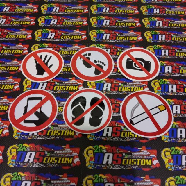 Sticker DILARANG (printing sticker orajet glossy) uk.5x5 cm