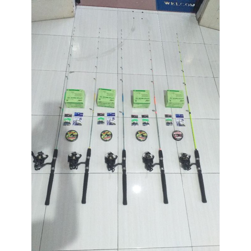 set pancing udang / harian lengkap reel exori power handle