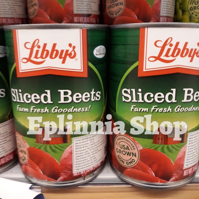 

Libby's Libbys Libys Sliced Beets 425 gr - Irisan Bit Merah Dalam Kaleng