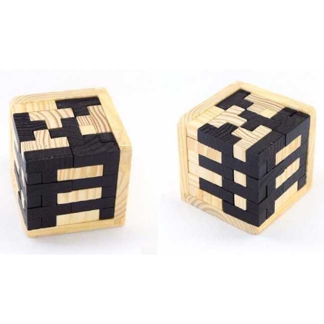 3D Wood Puzzle Model Tetris Cube -GM34